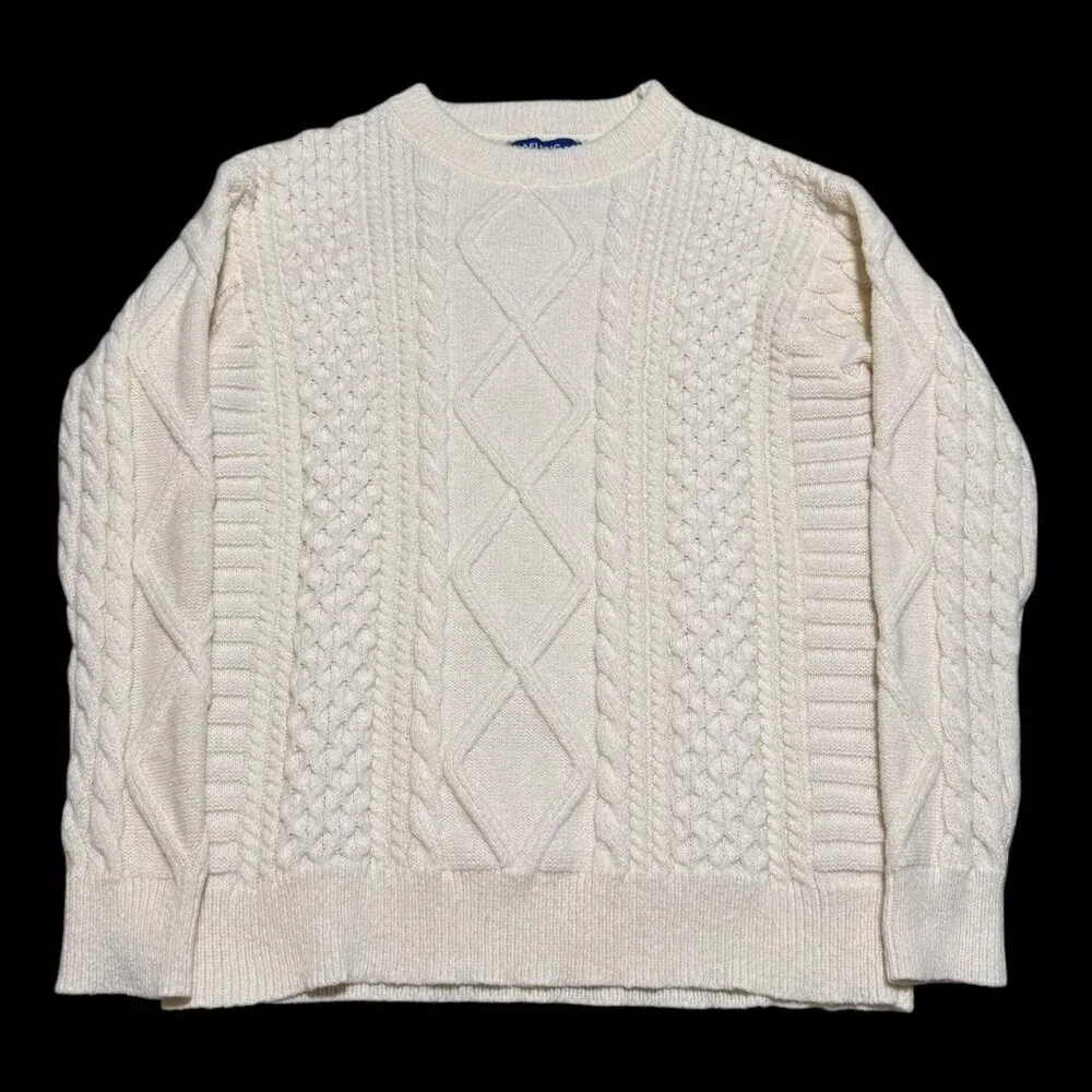 Aelfric Eden Oversized‎ Knit White Crewneck Sweater Adult Large